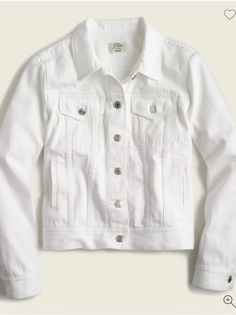 J Crew Classic White Denim Jacket